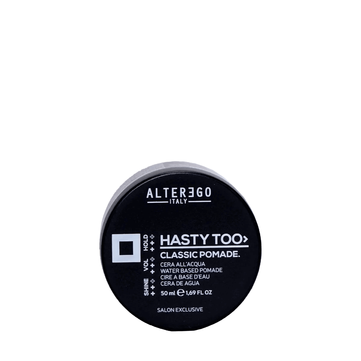 Classic Pomade by Alter Ego Italy - Water-based molding paste for strong hold and creative hairstyles.
