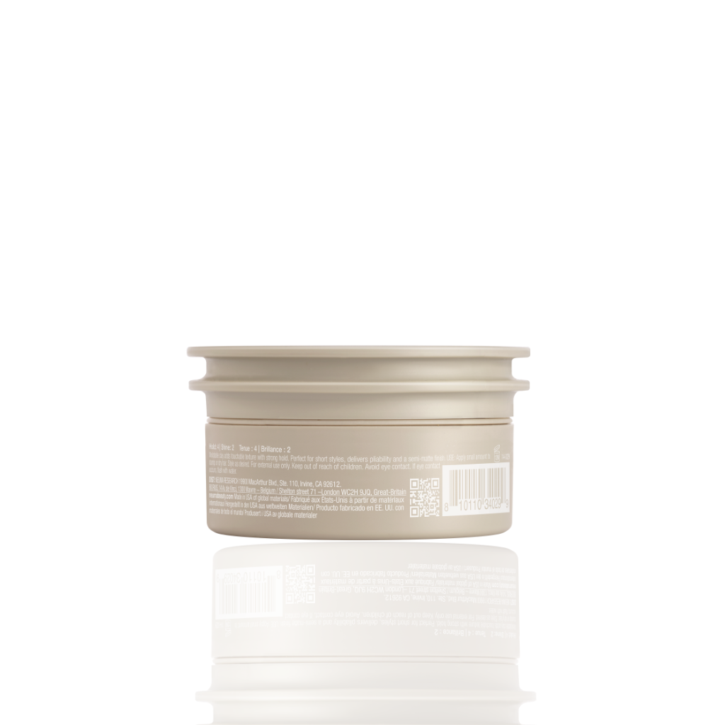 Neu Styling Clay jar with semi-matte finish and strong hold for short hairstyles, offering a lavender, mandarin, and vanilla aroma.