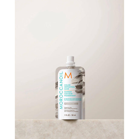 Moroccanoil Color Depositing Mask 30ml for vibrant hair color and deep conditioning with argan oil shine, perfect for in-between salon visits.