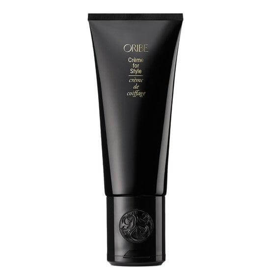 Oribe Crème For Style hair styling cream in black tube for frizz control and flexible hold, suitable for curly and straight hair.