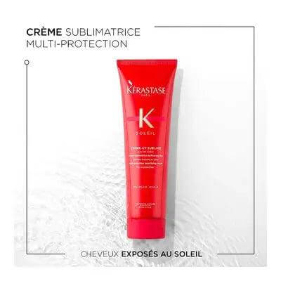 Kérastase Crème Uv Sublime hair cream for UV protection and heat styling; suitable for all hair types and textures.