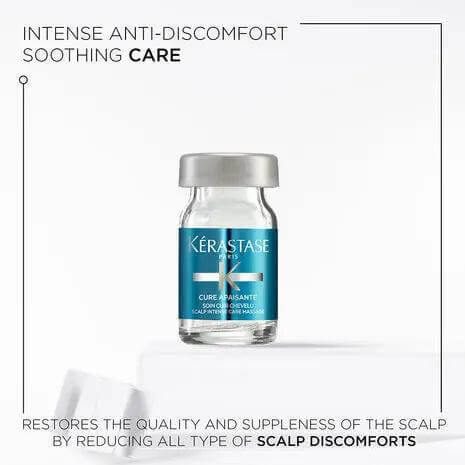 Kérastase Cure Apaisante Intense scalp treatment for soothing discomfort and irritation; suitable for all hair types and textures.