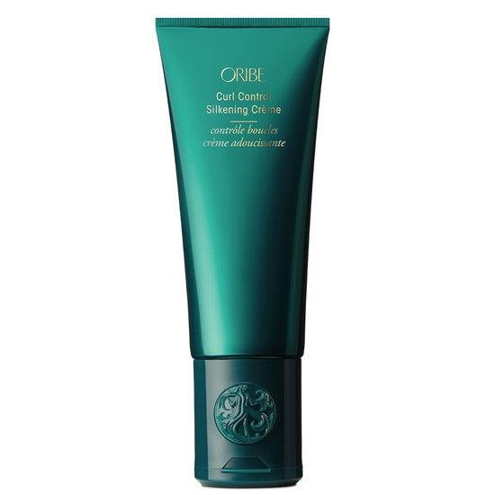 Oribe Curl Control Silkening Creme tube for defining and silkening curly hair with anti-frizz benefits.