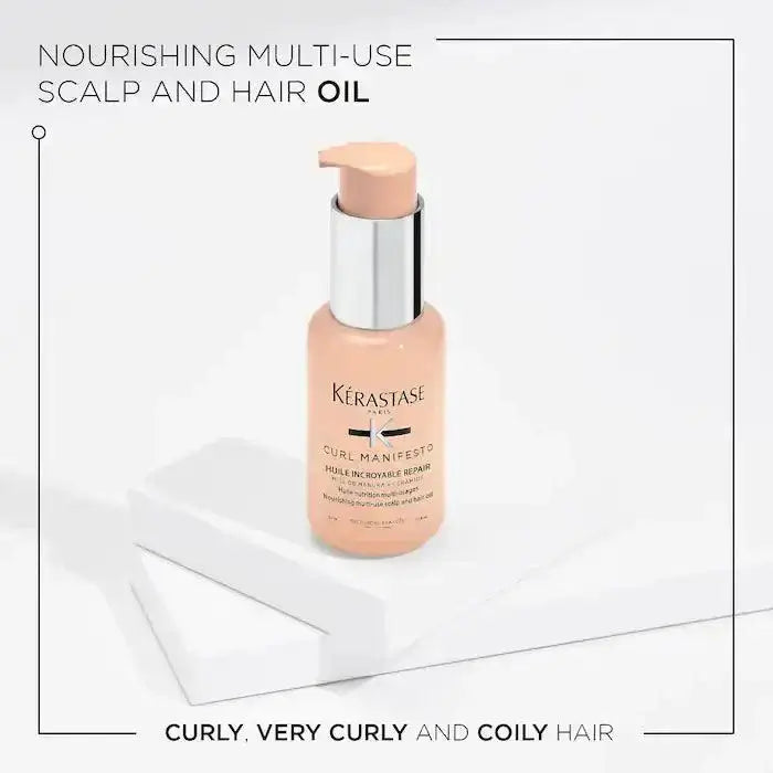 Kérastase Curl Manifesto Huile Sublime Repair Hair Oil for curly and coily hair, nourishes and repairs with added shine.