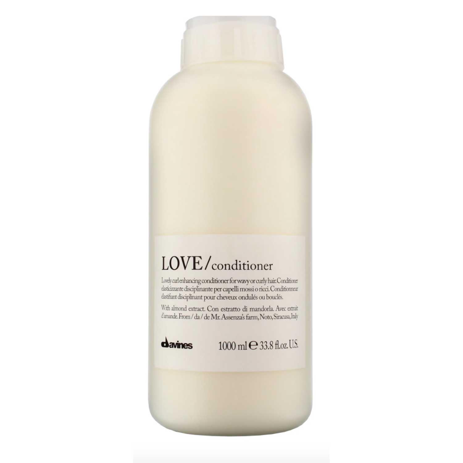Davines LOVE Curl Conditioner Liter, protein-enriched for curly hair, enhances softness, elasticity, and volume, 1000ml.