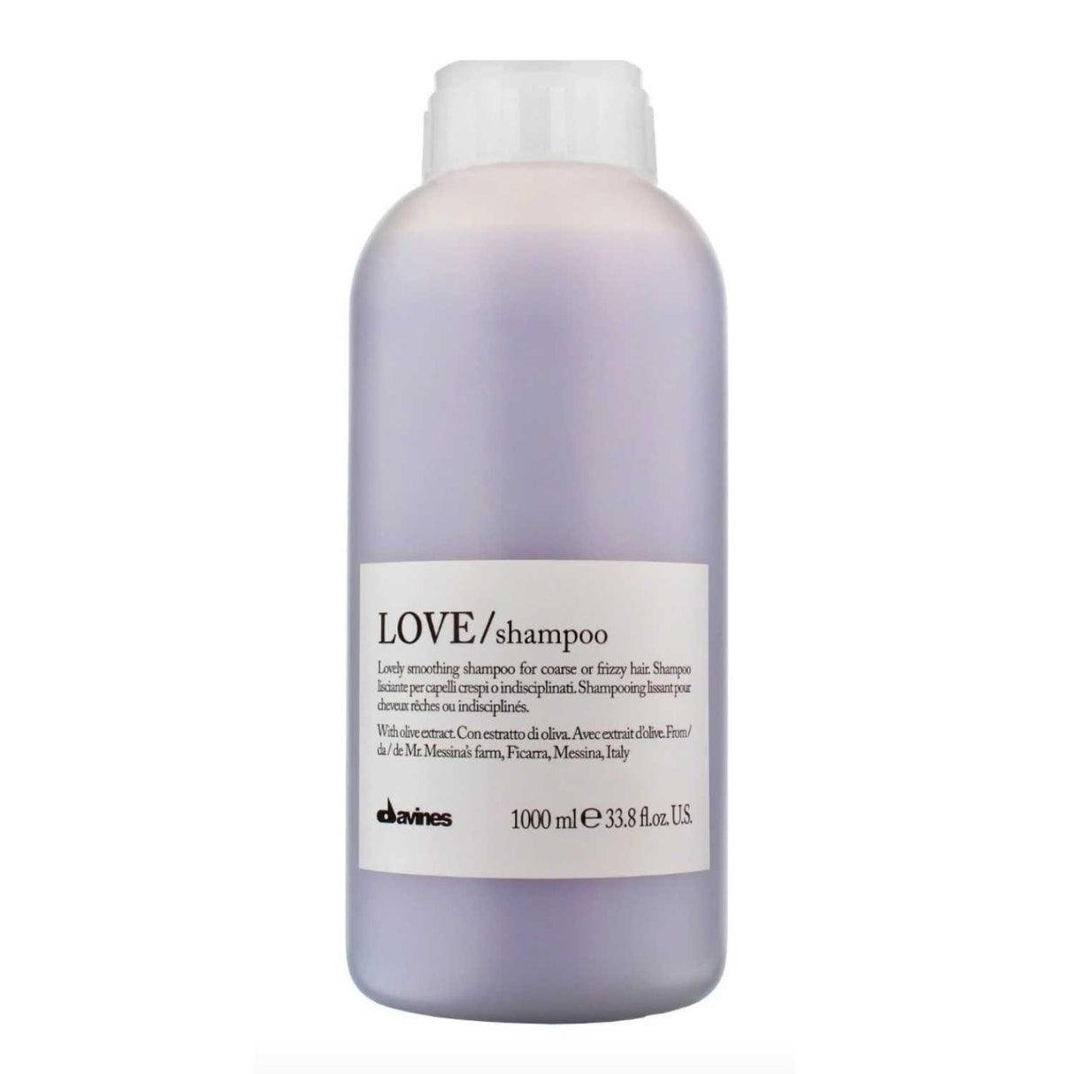 Davines Essential Haircare LOVE Smoothing Shampoo Liter for frizzy hair, 1000ml bottle