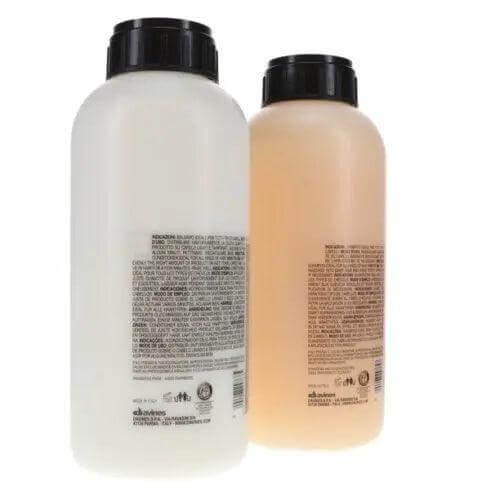 Davines Oi Shampoo and Conditioner Pro Size 1L Duo bottles, ideal for soft, shiny hair, enriched with roucou oil, gentle cleansing.