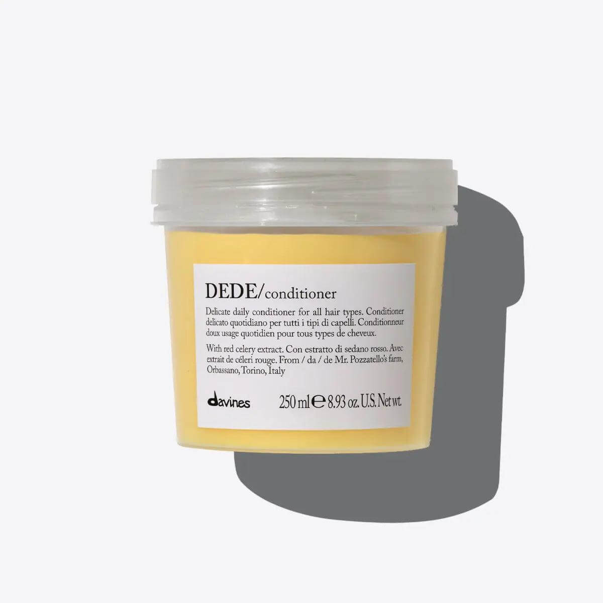 Dede Conditioner 250ml for hydrating, detangling, and restoring hair's natural shine with natural ingredients, suitable for all hair types.