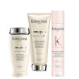 Densifique Fresh Affair Hair Care Set for fine hair, includes Bain Densifique, Fondant Densité Conditioner, and Fresh Affair Dry Shampoo.