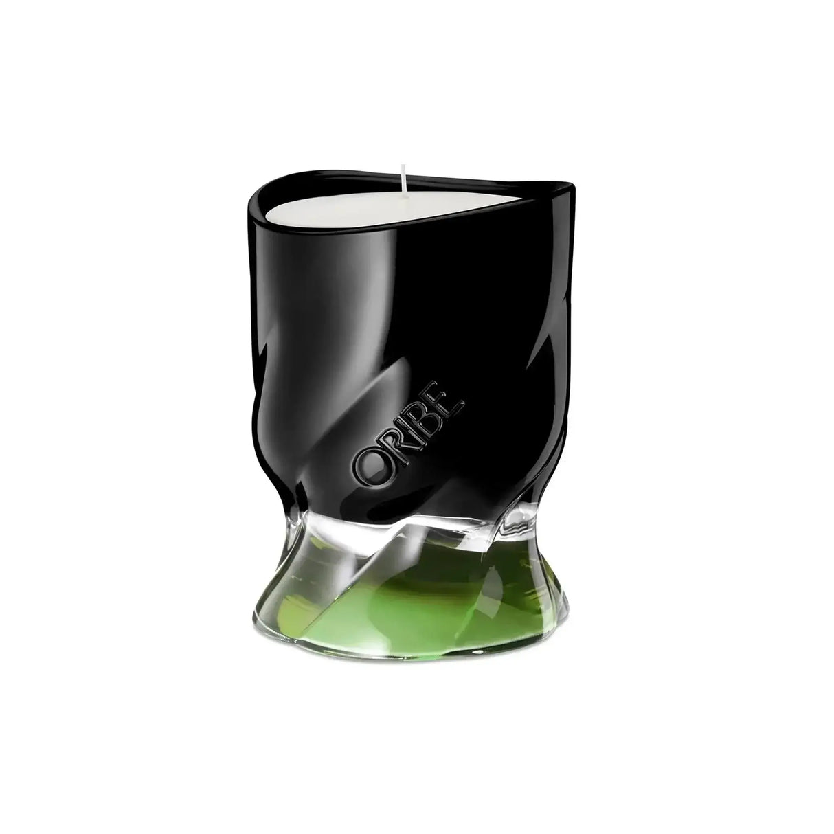 Oribe Desertland Scented Candle with notes of juniper berry, lavender, pine, and cedarwood in an elegant black glass container.