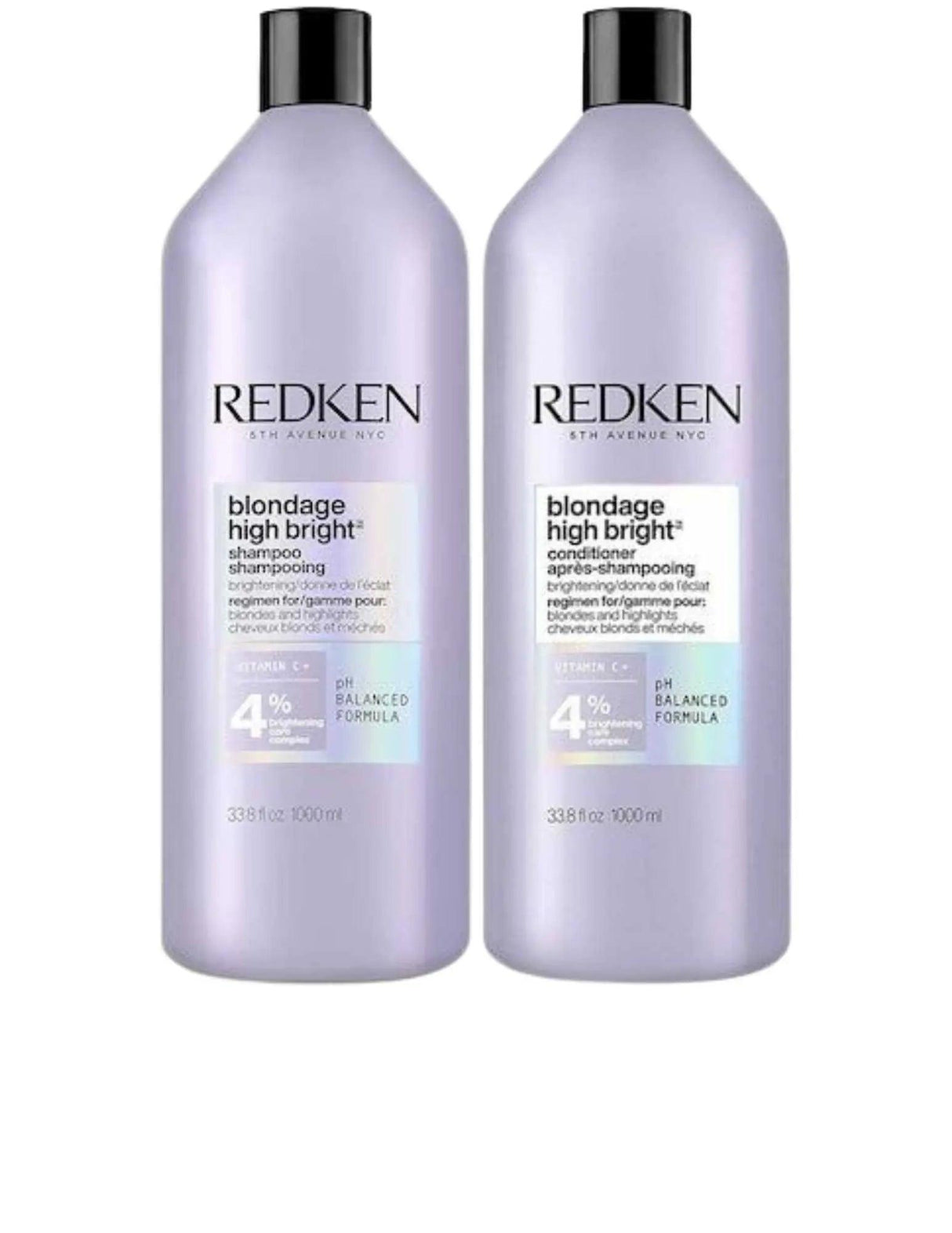Redken Duo Liters Blondage High Bright Shampoo & Conditioner for blonde color-treated hair.