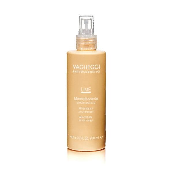 Vagheggi Lime Mineralizing Zinc-Orange Spray Lotion 200ml for hydration and skin protection.
