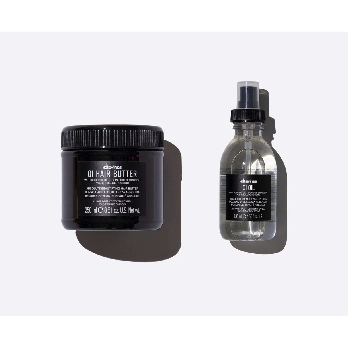 Davines Easy Braided Curls Set with Oi Hair Butter and Oi Oil for frizz-free, shiny curls.