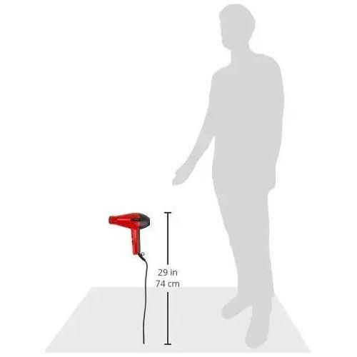 Elchim Classic 2001 Dryer illustration showing size comparison with silhouette in red color.