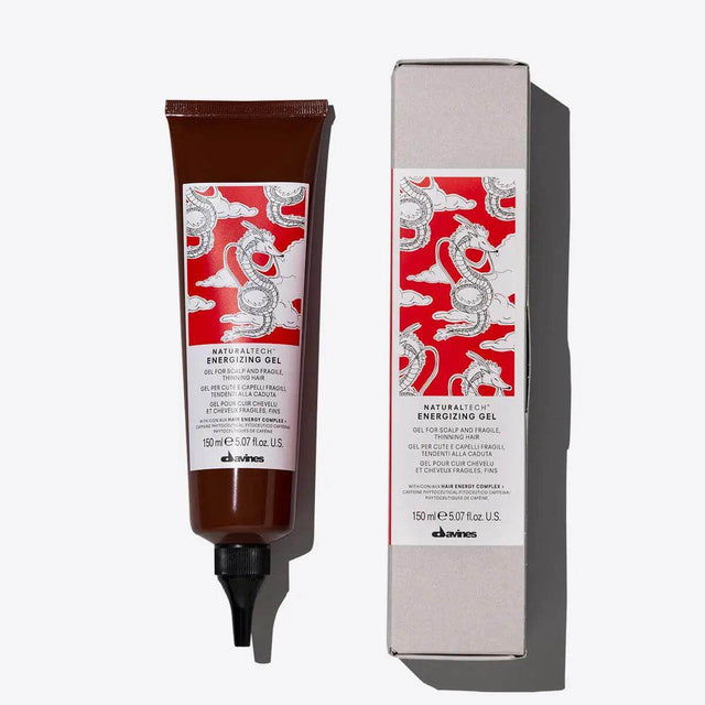 Davines Energizing Gel tube and box, premium hair care for rejuvenation, volume, and nourishment with natural ingredients.