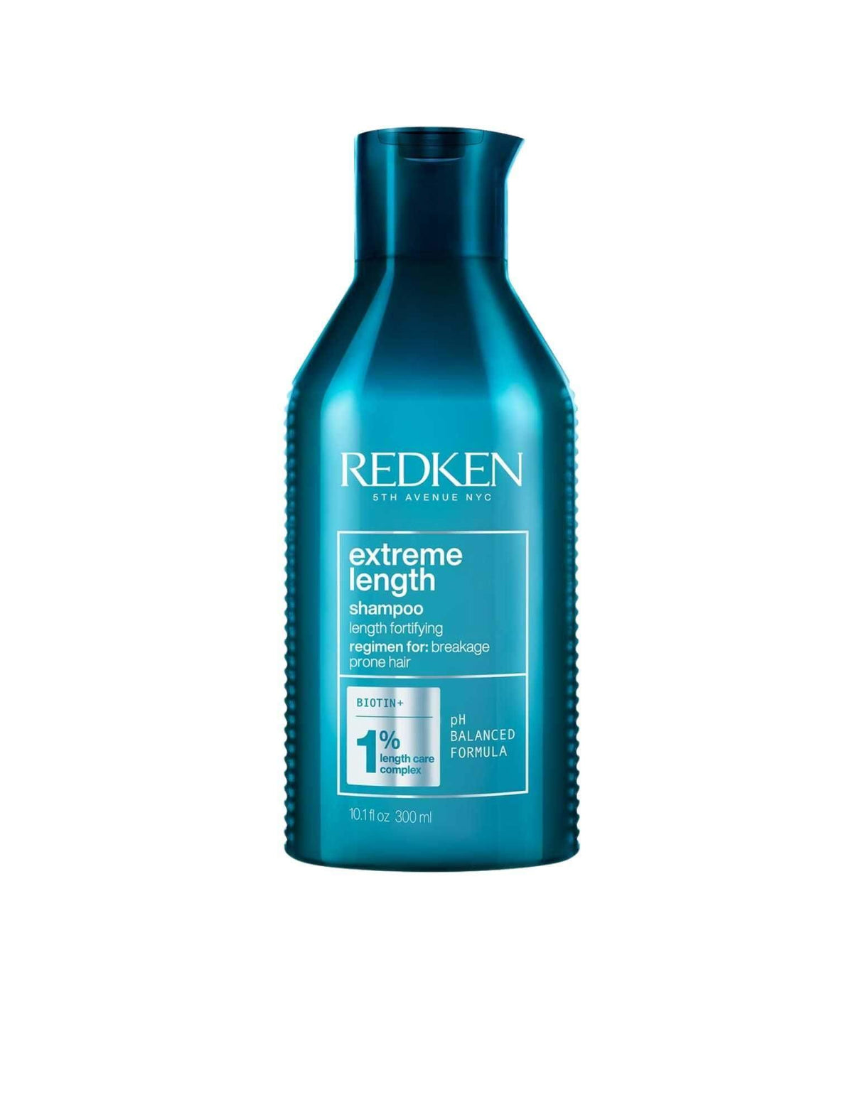 Redken Extreme Length Shampoo for healthy hair growth and reduced breakage, suitable for all hair types and textures. 300ml bottle.