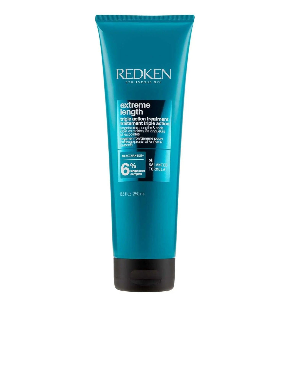 Redken Extreme Length Triple Action Treatment for hair strength and health, minimizes breakage for longer hair growth.