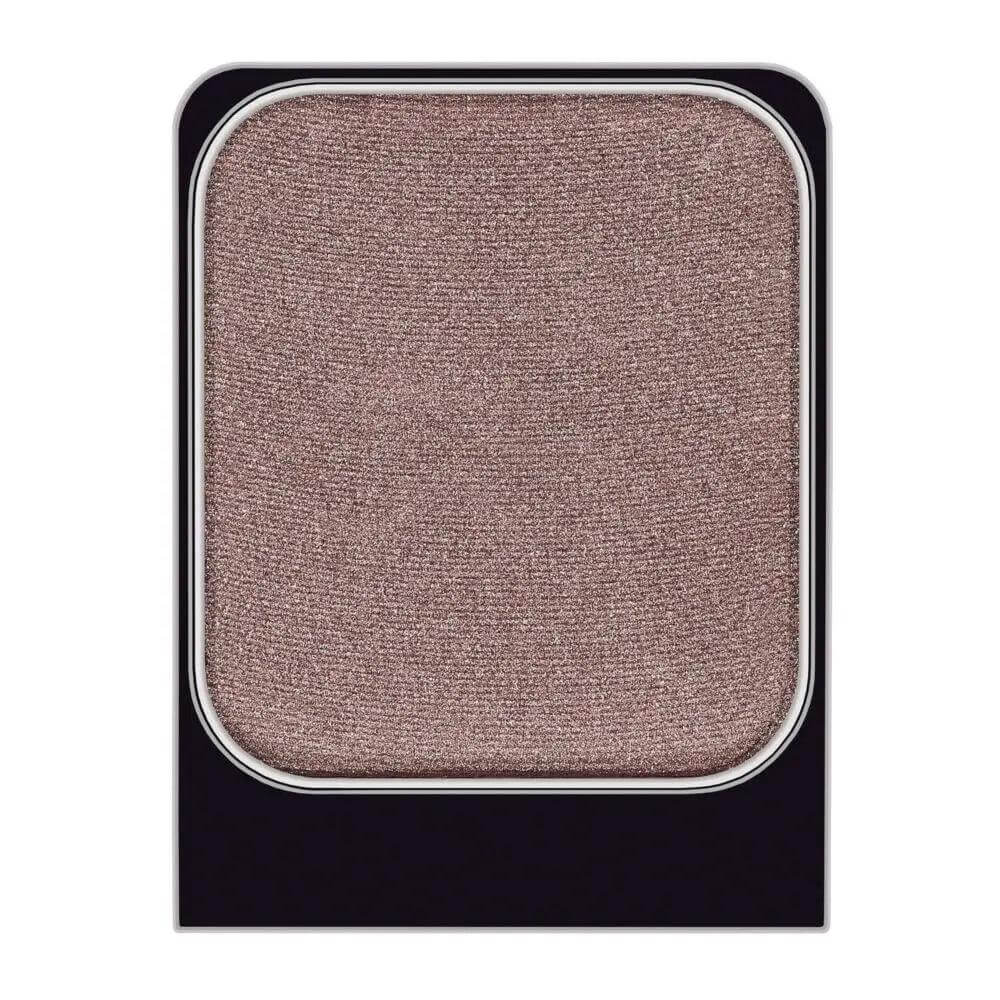 Shimmering taupe eyeshadow in a compact, part of the Malu Wilz Eyeshadow collection, offering vibrant color and versatile application.
