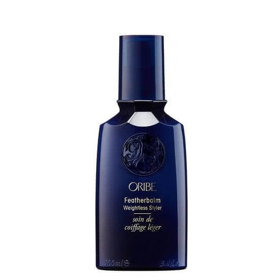 Oribe Featherbalm Weightless Styler bottle for smooth, shiny, lightweight hair control.