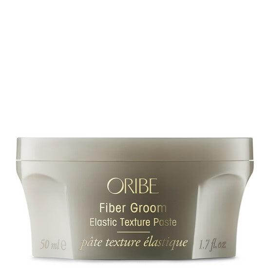 Fiber Groom texture paste for men's hairstyling, providing hydration and volume with a smooth, shiny finish, 50ml container.