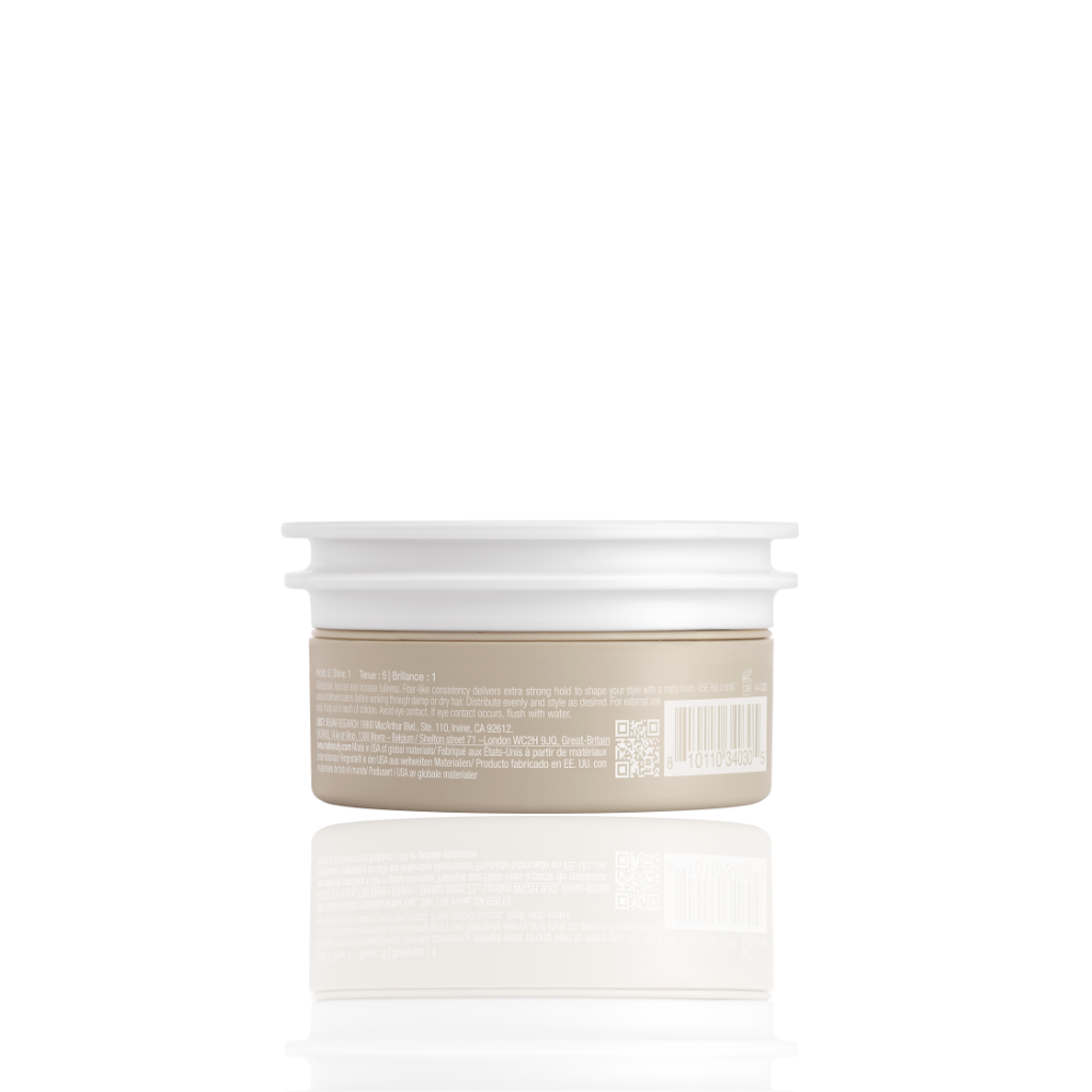 Neu Styling Fiber jar for hair texturizing and volume boosting with lavender, mandarin, vanilla scent, strong hold, and matte finish.