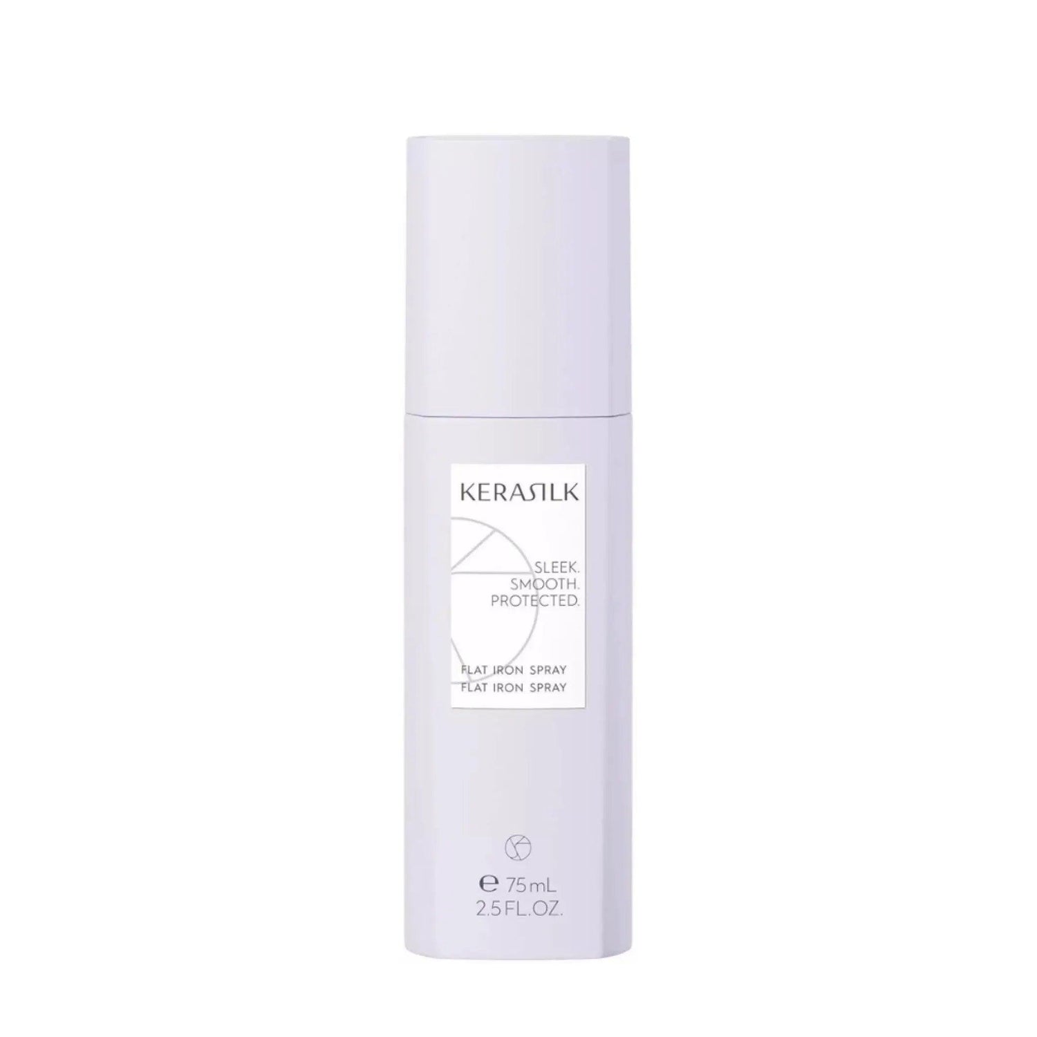Kerasilk Flat Iron Spray bottle offers heat protection for all hair types and textures, preventing damage from styling tools.