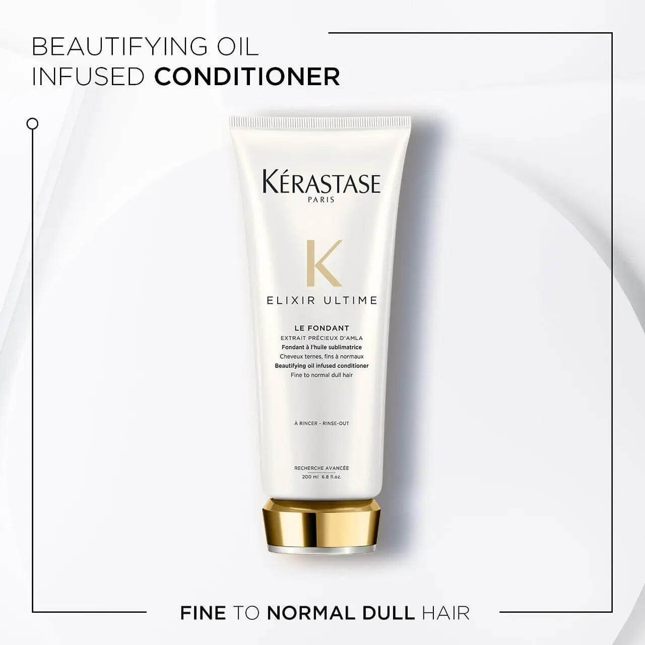 Kérastase Fondant Elixir Ultime Conditioner for fine to normal dull hair, enhances shine and provides intense hydration.