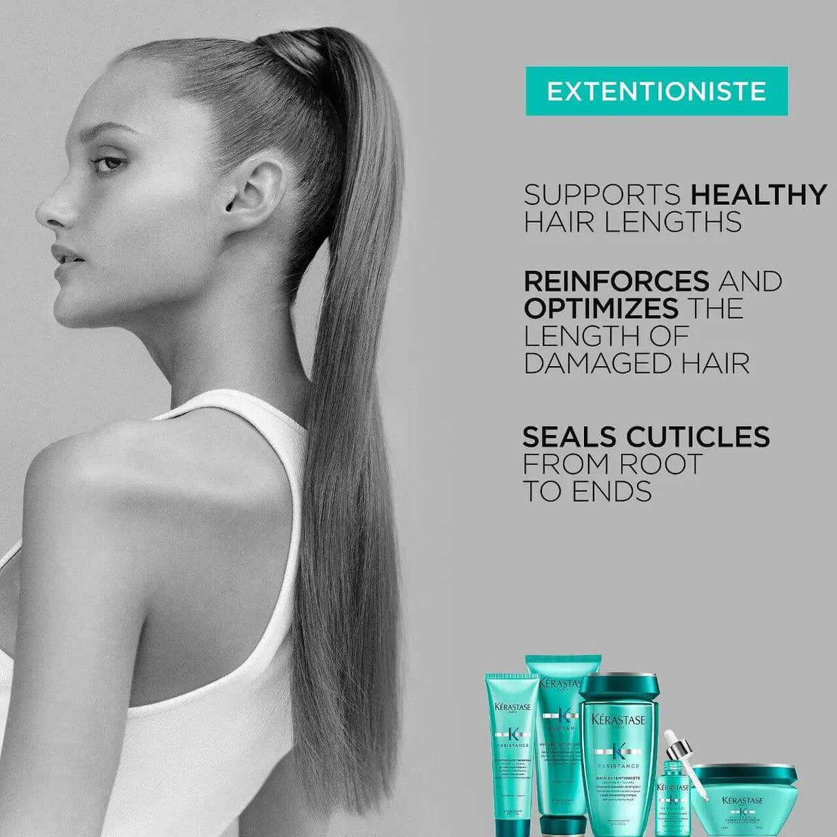 Alt Tag: Kérastase Fondant Extentioniste conditioner for strengthening, healthy hair growth, minimizing breakage, suitable for all hair types.
