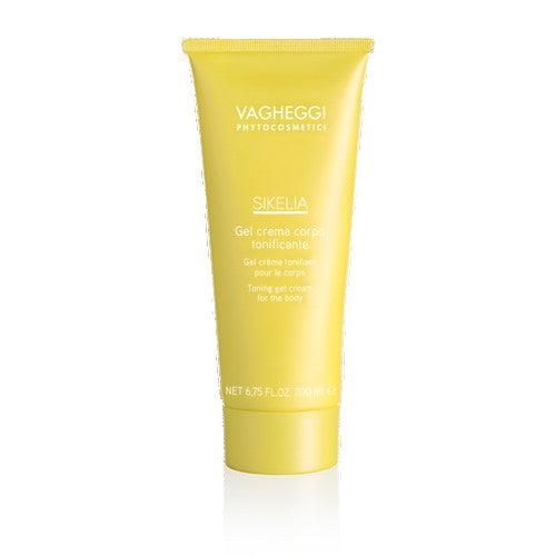 Sikelia Toning Gel Cream for Body 200ml with scents of bergamot, clementine, and chinotto, hydrates and firms skin.