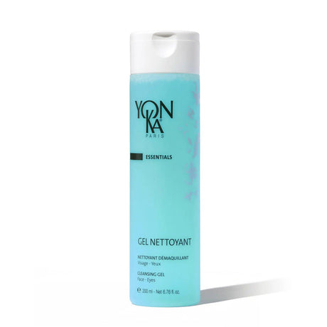 Yonka Gel Nettoyant mild cleansing gel for all skin types, 200ml bottle, efficiently removes impurities, excess oil, and makeup.