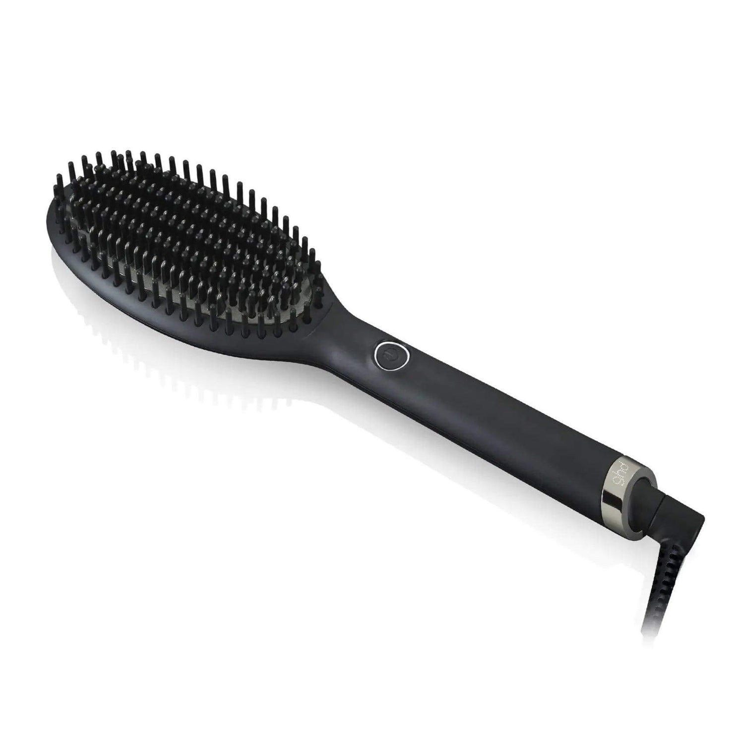 Ghd Glide Smoothing Hot Brush with ionizer-equipped ceramic technology for frizz-free, salon-smooth hair finish.