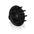 Black ghd professional hairdryer diffuser with contoured fingers for curls and waves, compatible with ghd helios and air models.