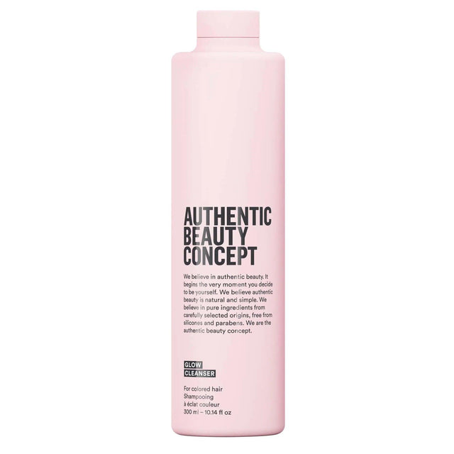 Authentic Beauty Concept Glow Cleanser for colored hair in pink bottle, vegan and cruelty-free formula, 300ml