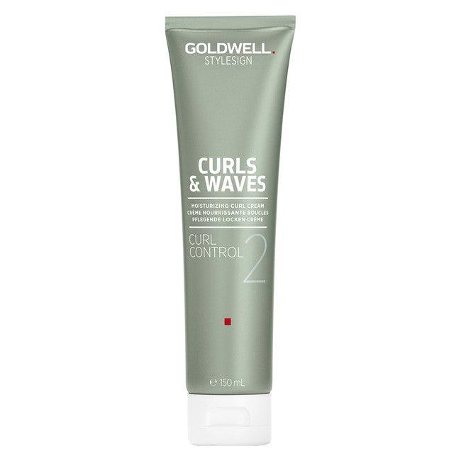 Goldwell Curls & Waves Curl Control Moisturizing Cream tube for nourishing curls, 150 mL.