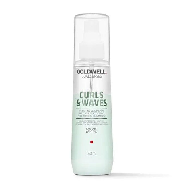 Goldwell Dualsenses Curls & Waves Hydrating Serum Spray for curly hair, 150ml bottle.
