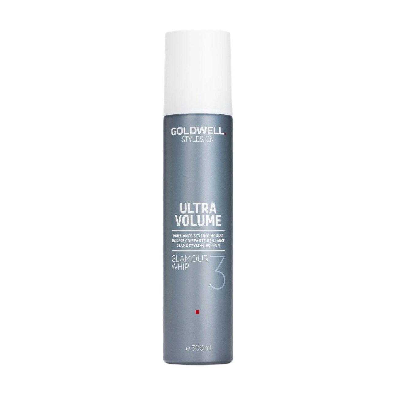Goldwell Stylesign Ultra Volume Glamour Whip Styling Mousse 300ml bottle for hair shine and volume.