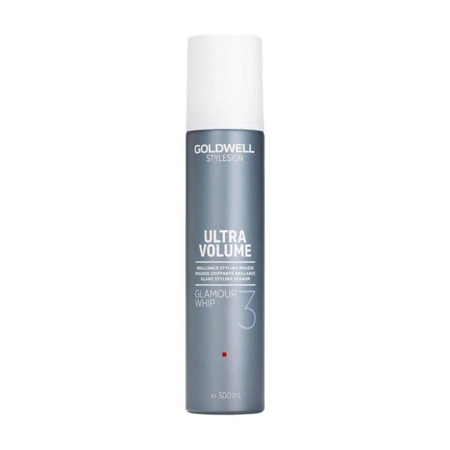Goldwell Stylesign Ultra Volume Glamour Whip Styling Mousse 300ml bottle for hair shine and volume.