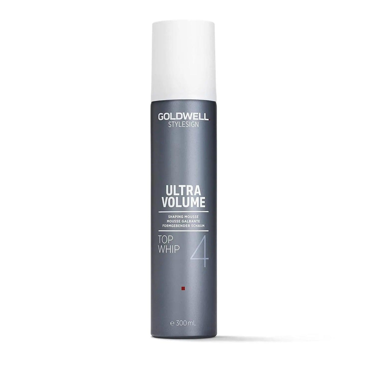 Goldwell Stylesign Ultra Volume Top Whip Shaping Mousse with strong hold and conditioning for easy blow-drying, 300ml bottle.