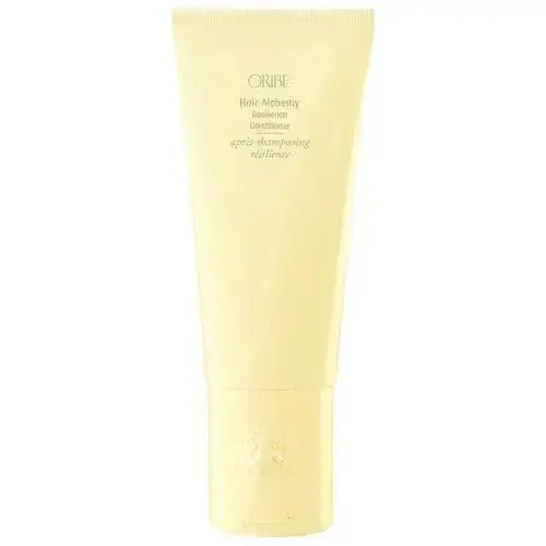 Oribe Hair Alchemy Resilience Conditioner tube for strengthening and moisturizing hair with chia seed and bamboo extracts.