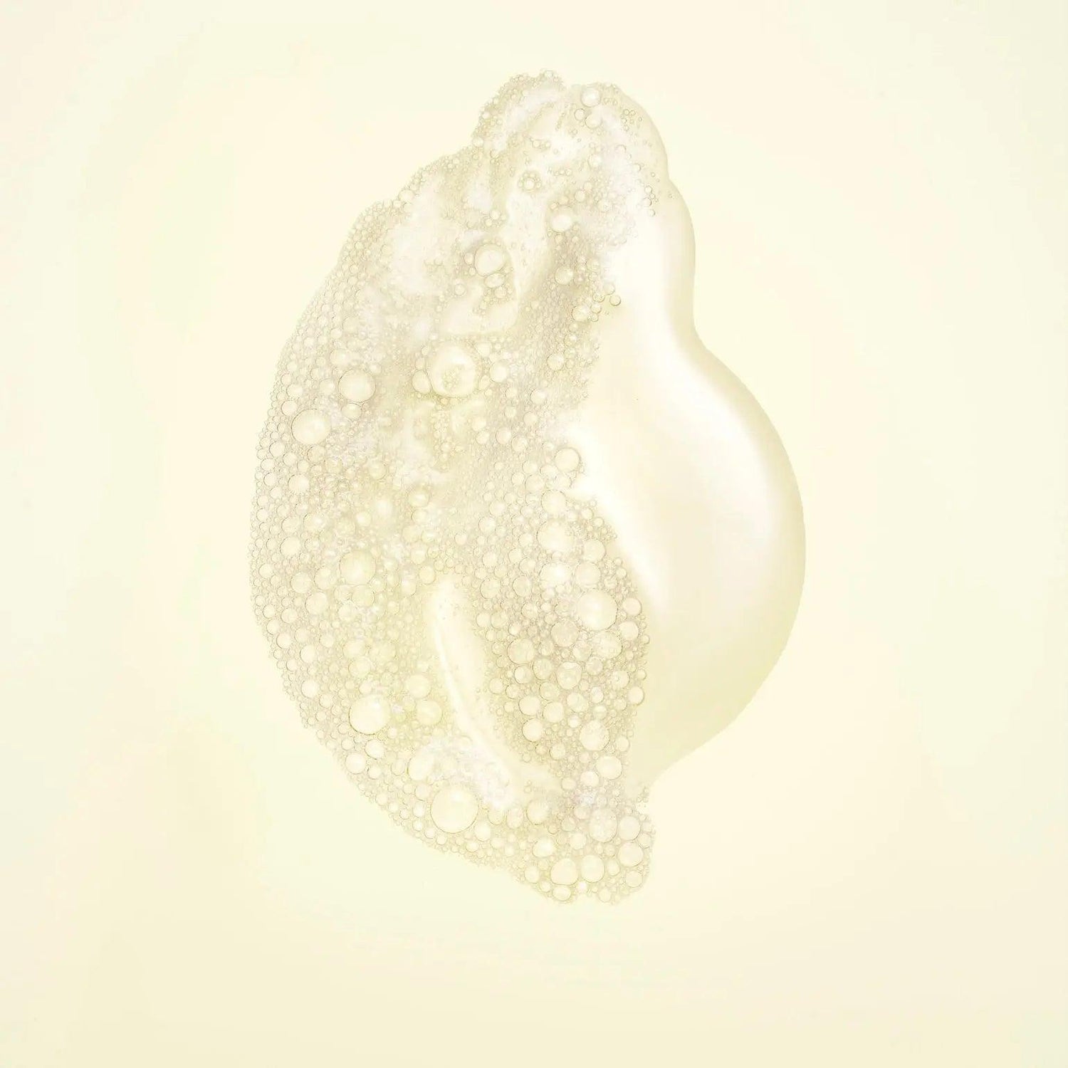 Close-up of Hair Alchemy Resilience Shampoo with chia seed and bamboo leaf extracts, highlighting nourishing bubbles.