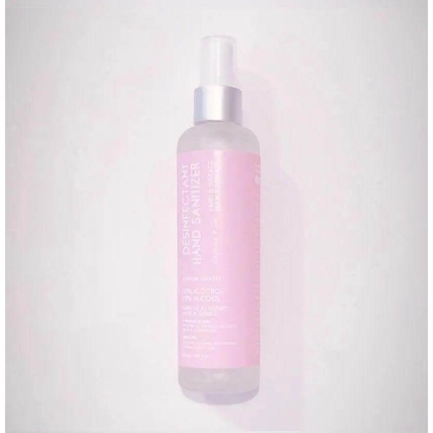 Hand Sanitizer Spray 3.38 fl oz with Sour Candy fragrance certified by Health Canada, effective against germs.