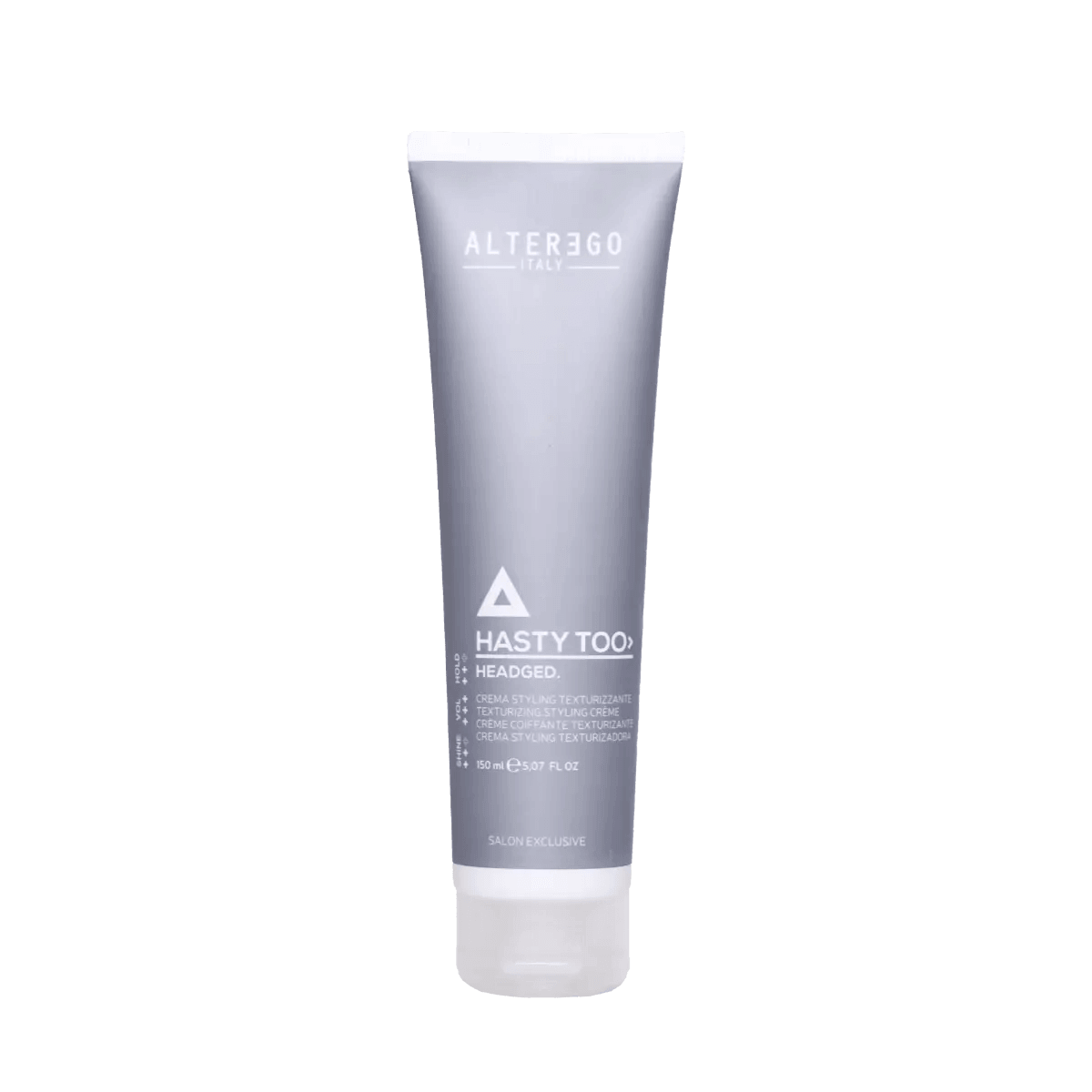 Hasty Too Headged hair product tube for enhancing texture and medium hold in fine hair, 100ml.