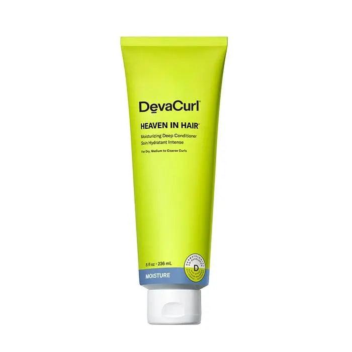 DevaCurl Heaven in Hair Moisturizing Deep Conditioner tube for curly hair care, 8 oz.