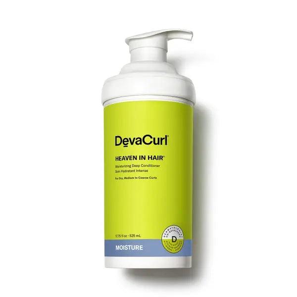 DevaCurl Heaven In Hair Moisturizing Deep Conditioner for curly hair, dermatologist co-developed, curl flexibility, and hydration.