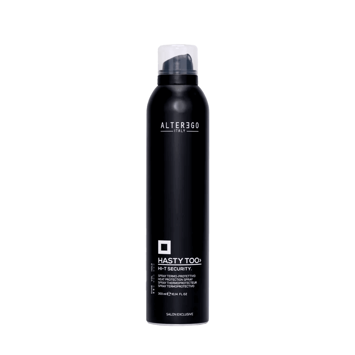 Hi-t Security hair protection spray bottle offering anti-frizz, nourishing and moisturizing benefits for smooth, manageable hair.