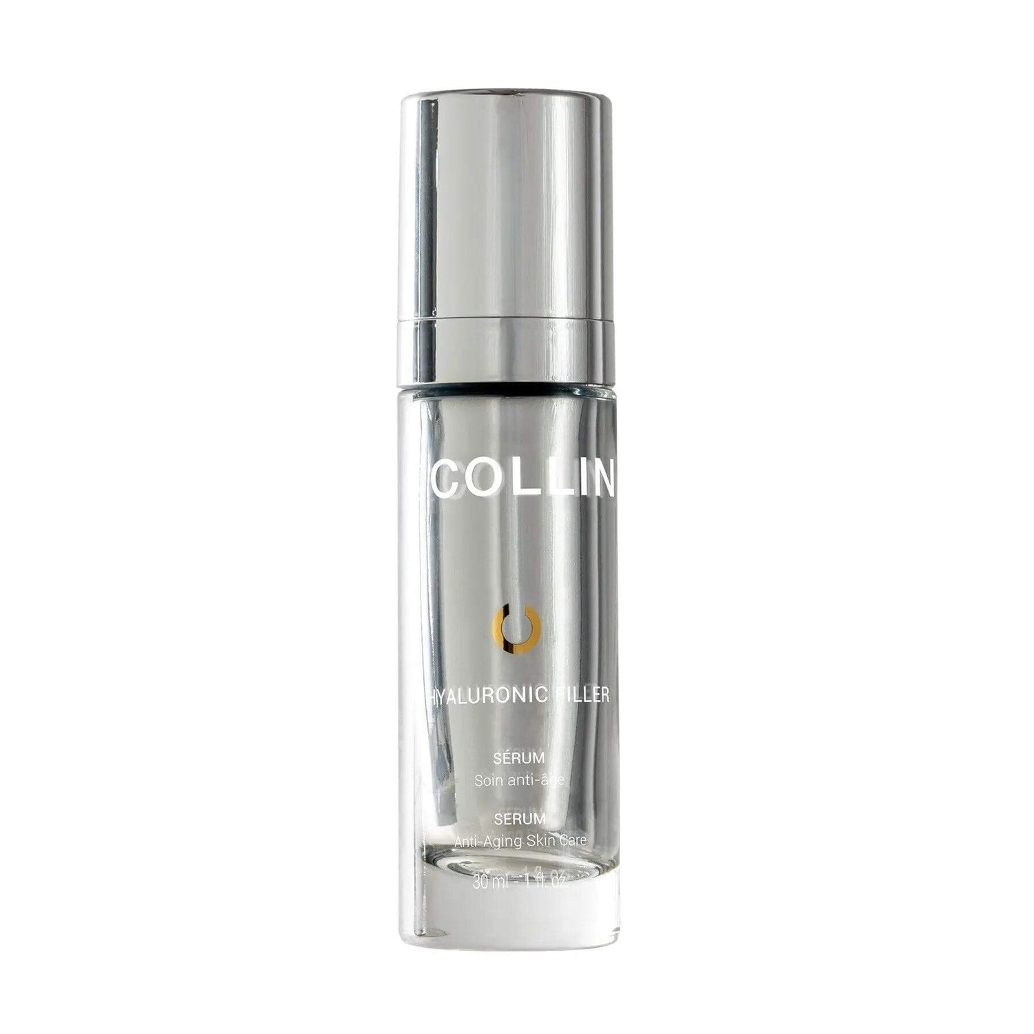 Hyaluronic Filler Serum bottle with advanced 4% H.A. Complex for deep hydration and wrinkle reduction, featuring Cosmetic Drone™ technology.