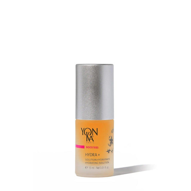 Yonka Hydra+ Booster hydrating serum bottle, ideal for dry and dehydrated skin, enhancing moisture and plumpness.