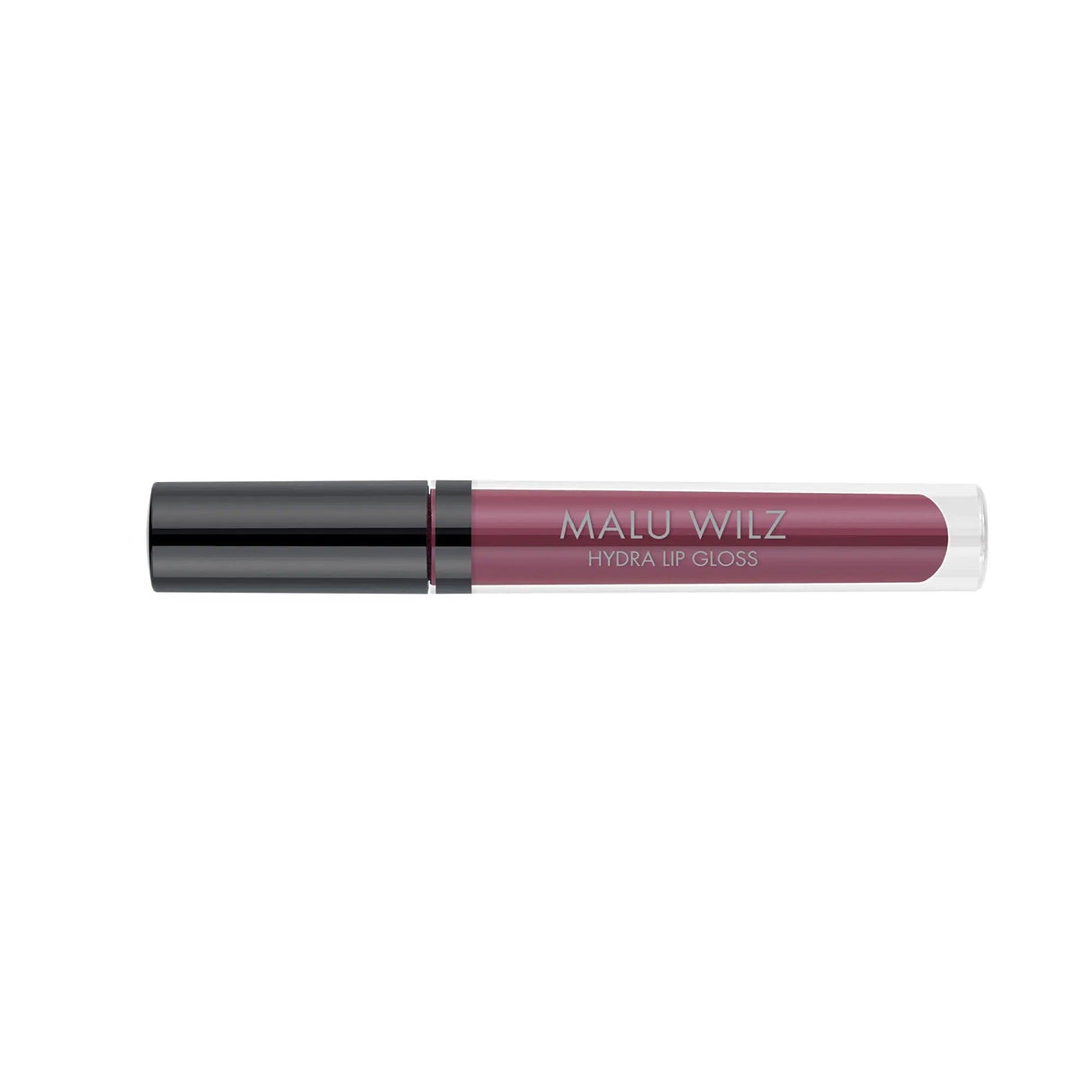 Hydra Lip Gloss 3.5ml by Malu Wilz, in a sleek tube, provides hydrating and high-shine sheer to medium coverage for radiant lips.