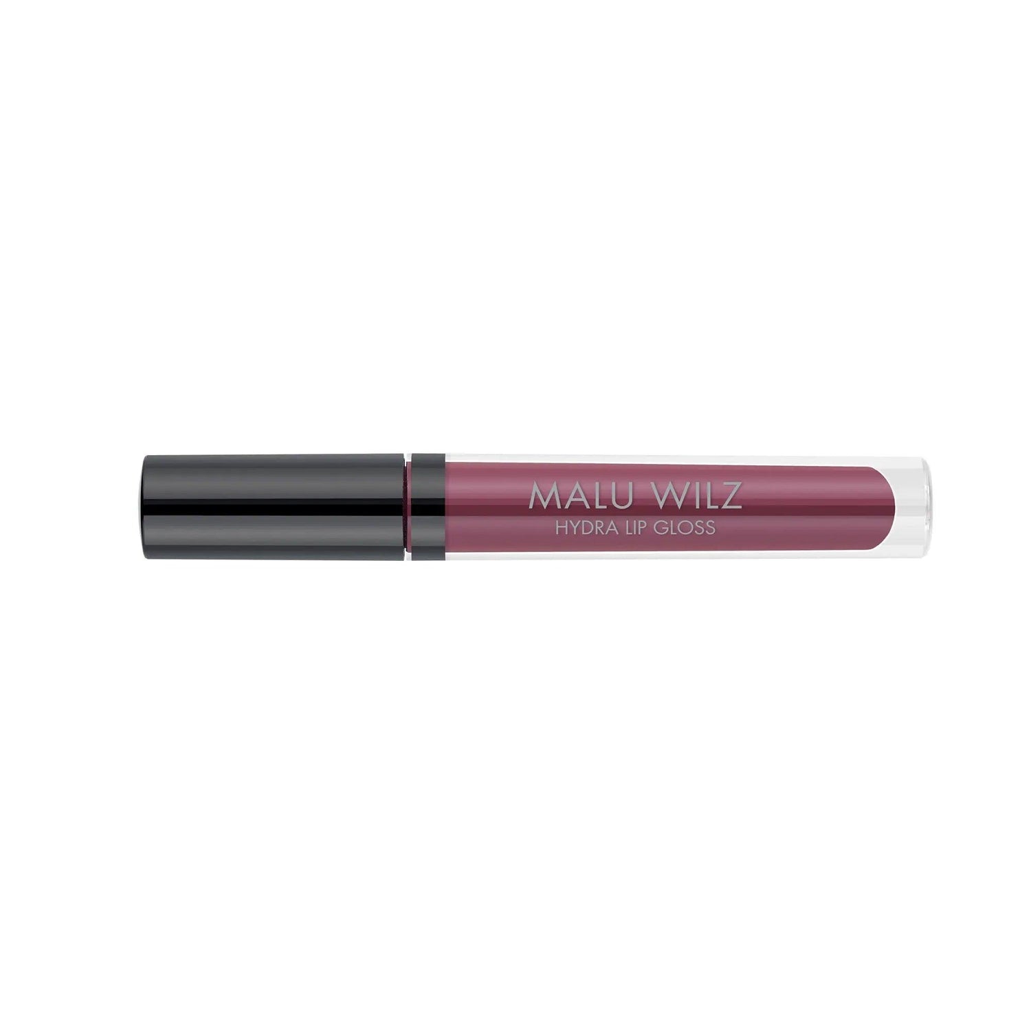 Hydra Lip Gloss 3.5ml by Malu Wilz, in a sleek tube, provides hydrating and high-shine sheer to medium coverage for radiant lips.