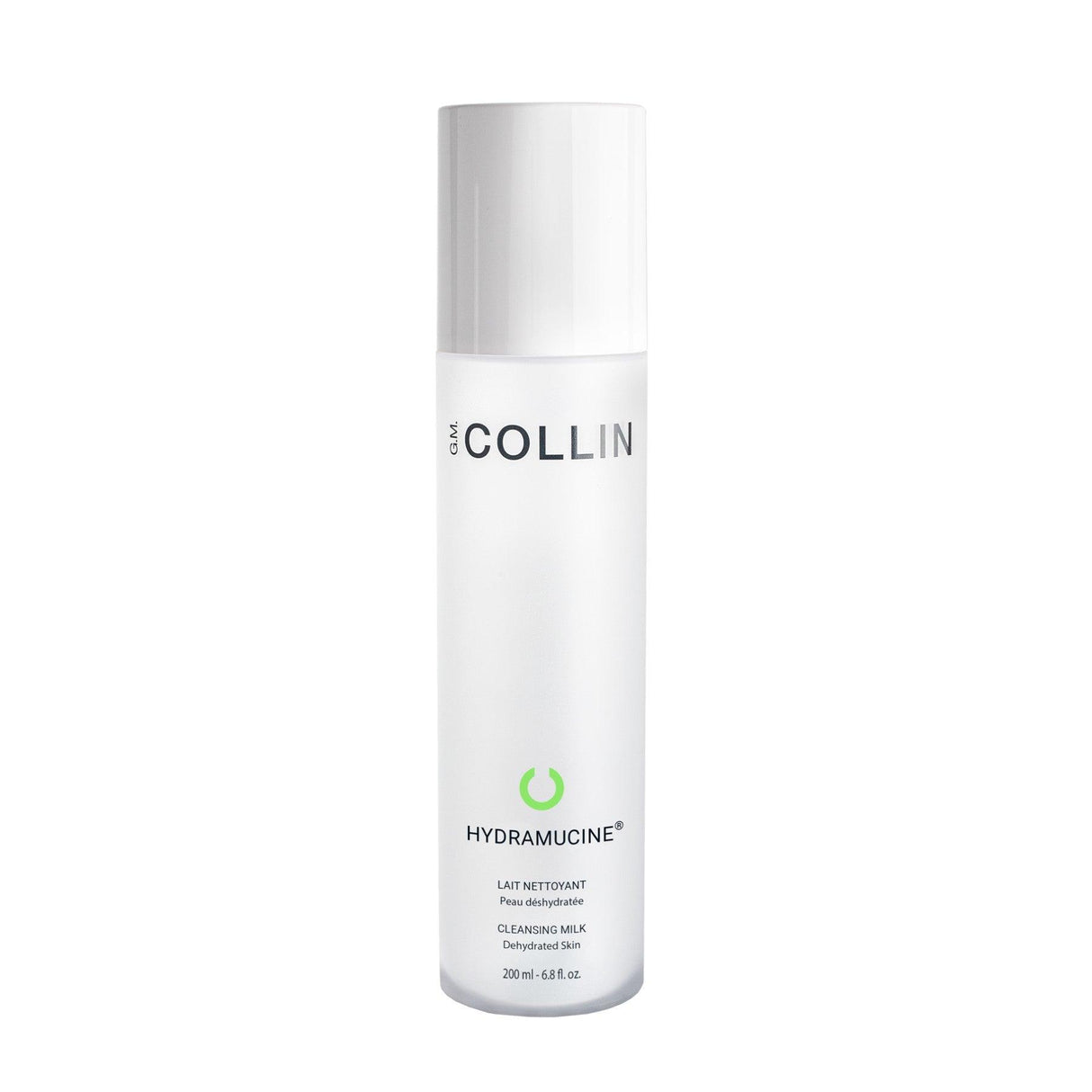 Hydramucine Cleansing Milk bottle with natural ingredients for removing makeup and impurities, designed for a soothing skincare experience.